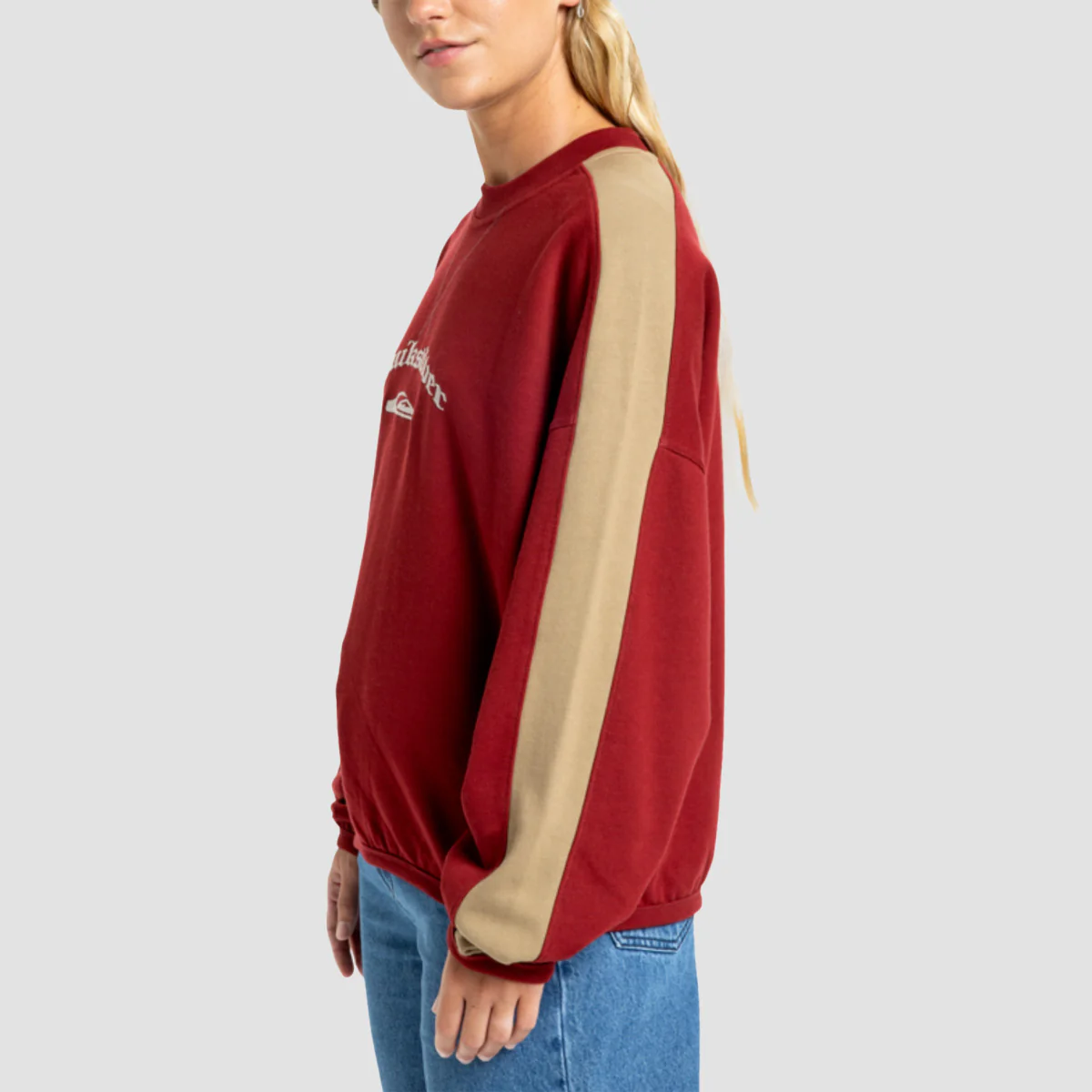 Quiksilver Mercury Block Crew Sweatshirt Biking Red - Womens - Image 2