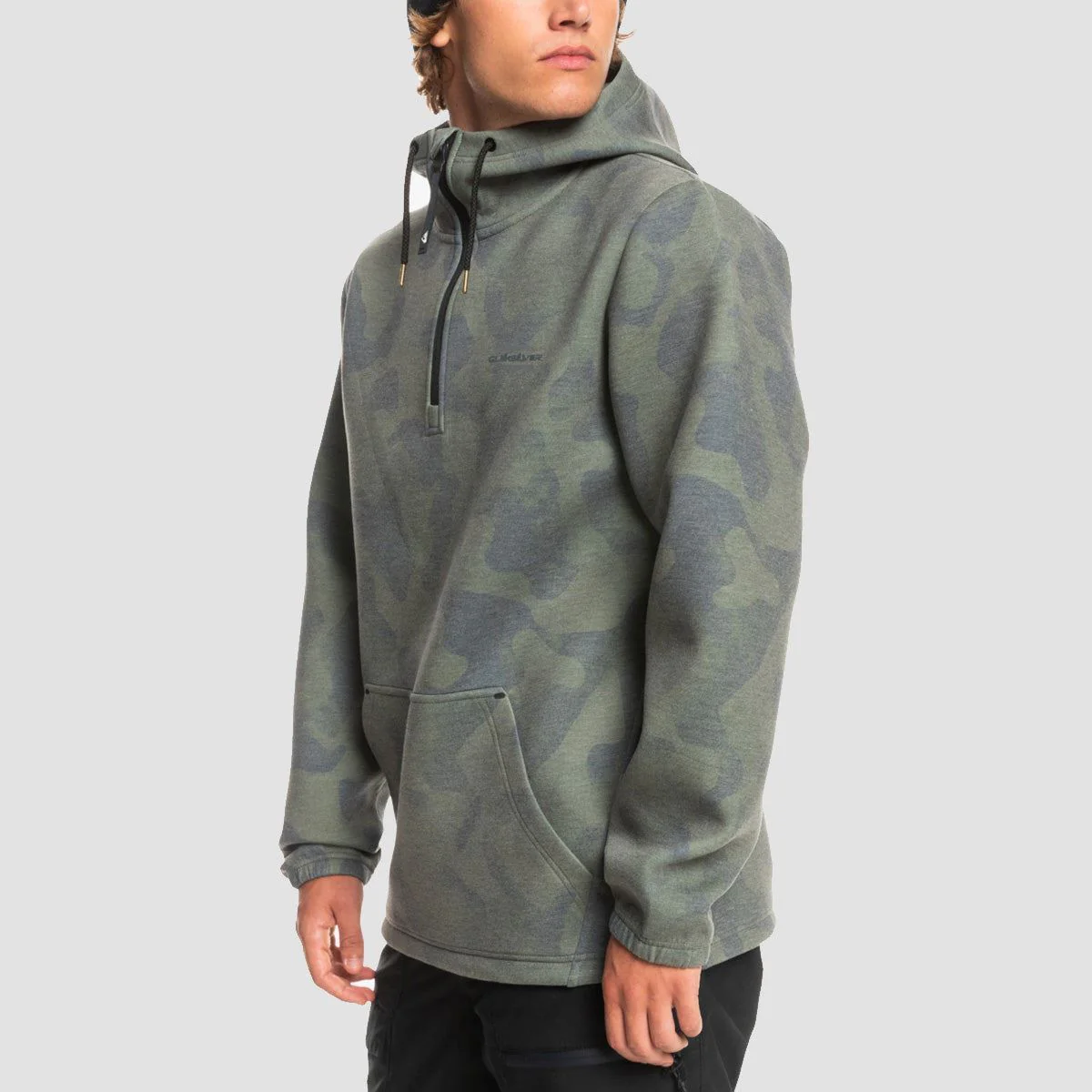 Quiksilver Shredder Half Zip Pullover Snow Hoodie Fade Out Camo - Image 2