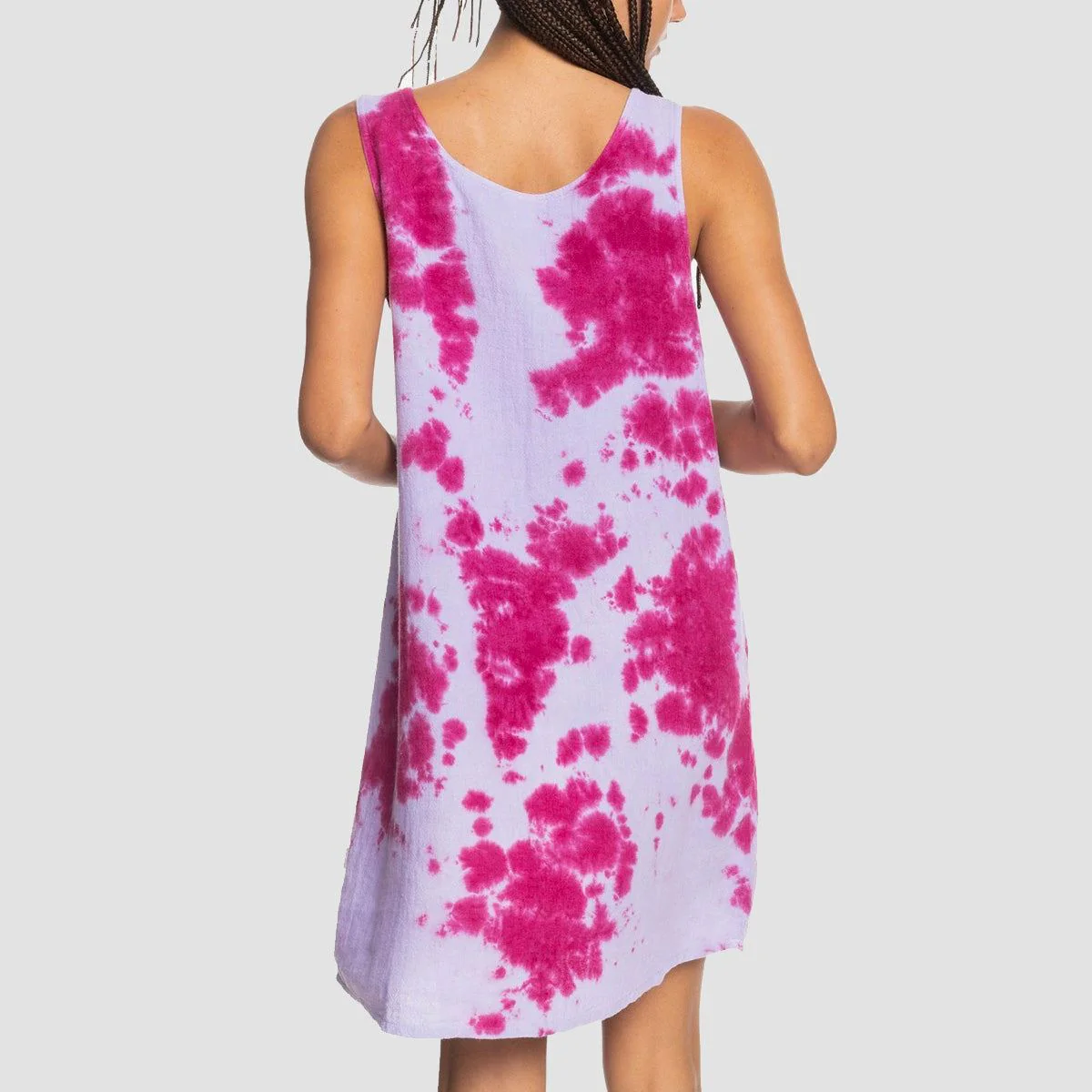 Quiksilver Summerside Linen Dress Tie Dye Pastel Lilac - Womens - Image 2