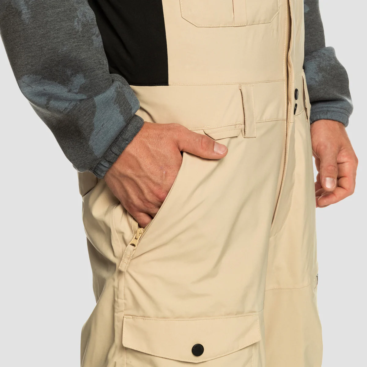 Quiksilver Utility 20K Snow Bib Pants Pale Khaki - Image 4