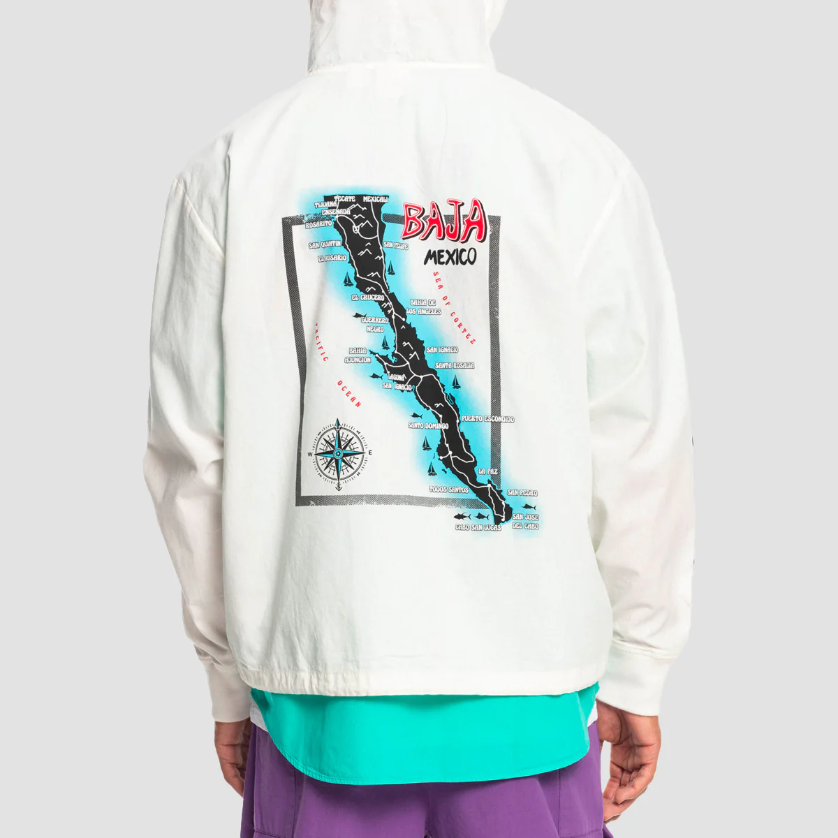 Quiksilver x Stranger Things The Baja Lightweight Jacket White - Image 3