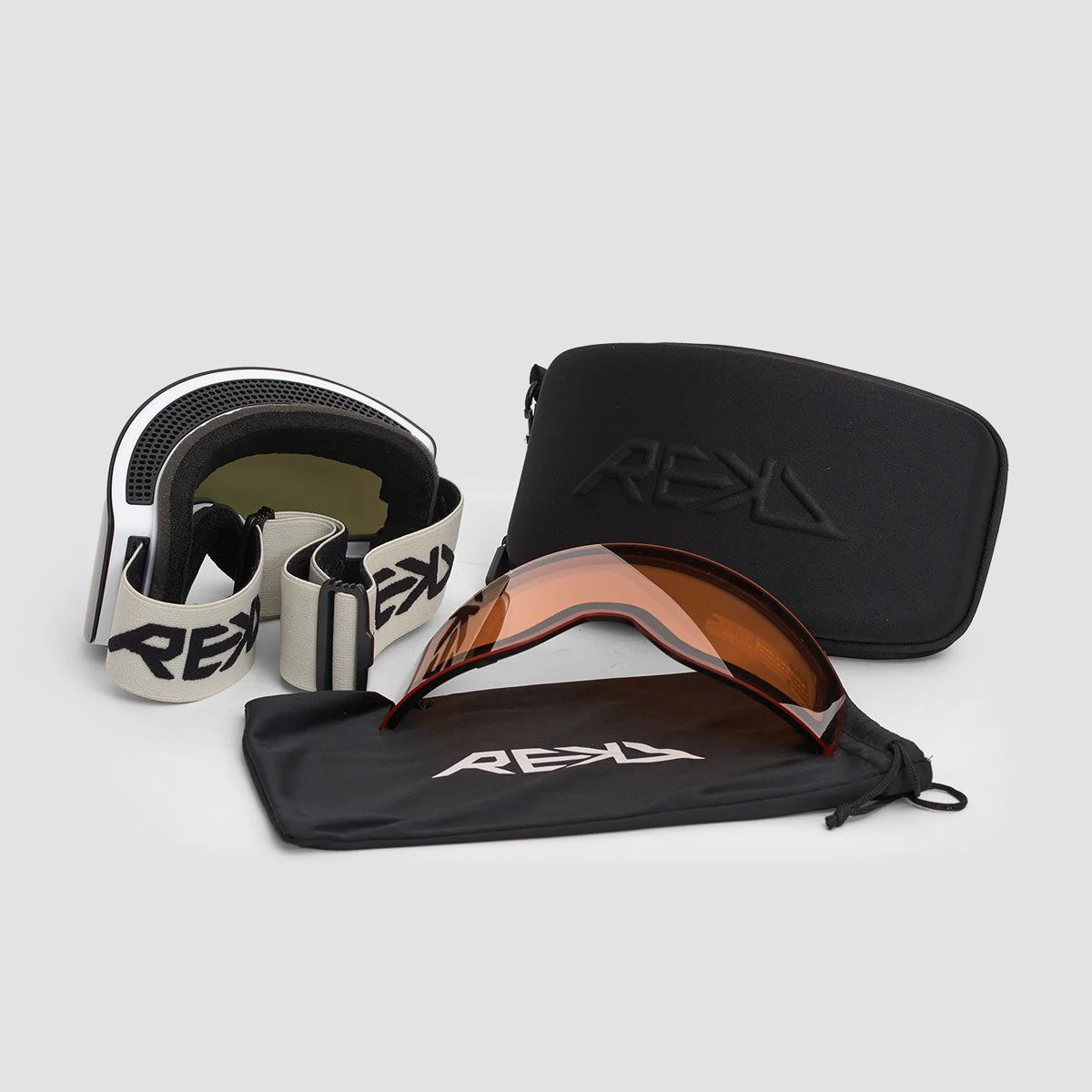 REKD Rocker MagLock Snow Goggle Kit White/Mirror - Image 2