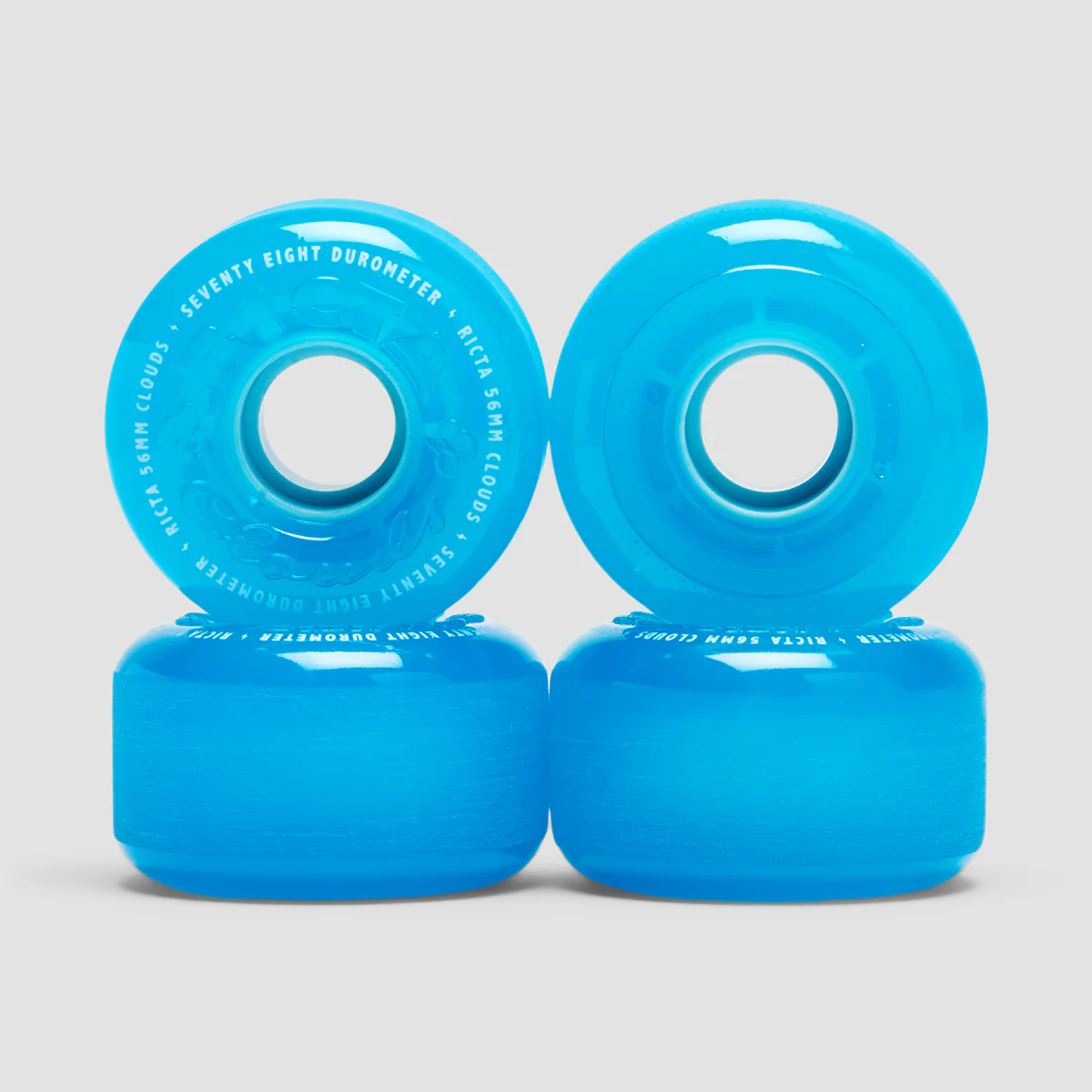 Ricta Clouds 78a Skateboard Wheels Translucent Blue 56mm - Image 2