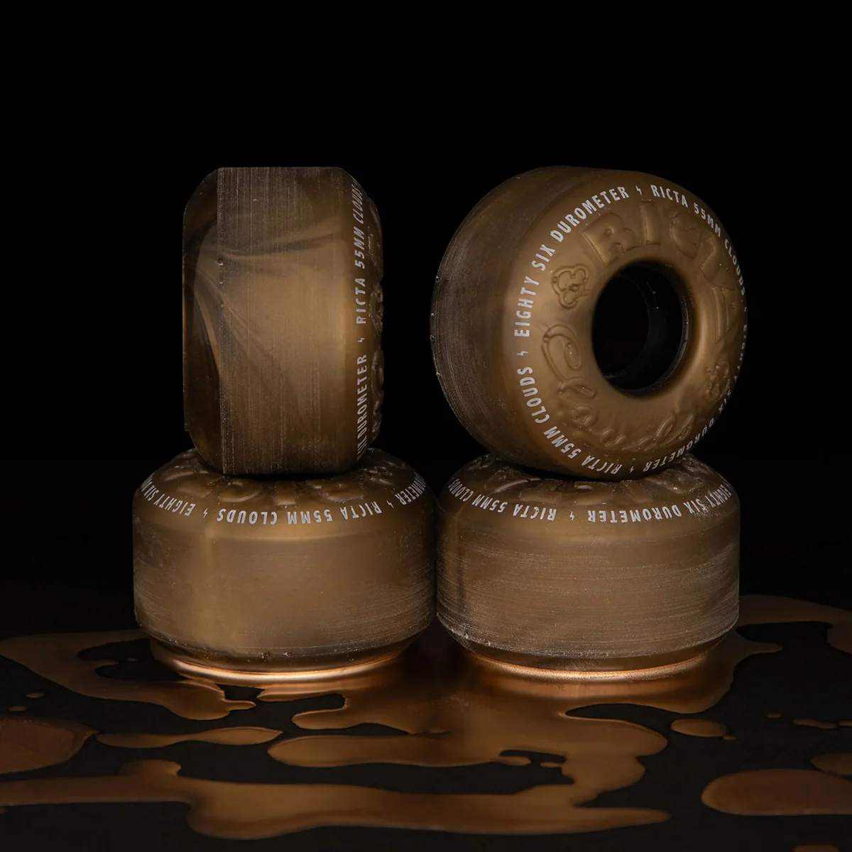 Ricta Clouds 86a Skateboard Wheels Metallic Gold 55mm - Image 4