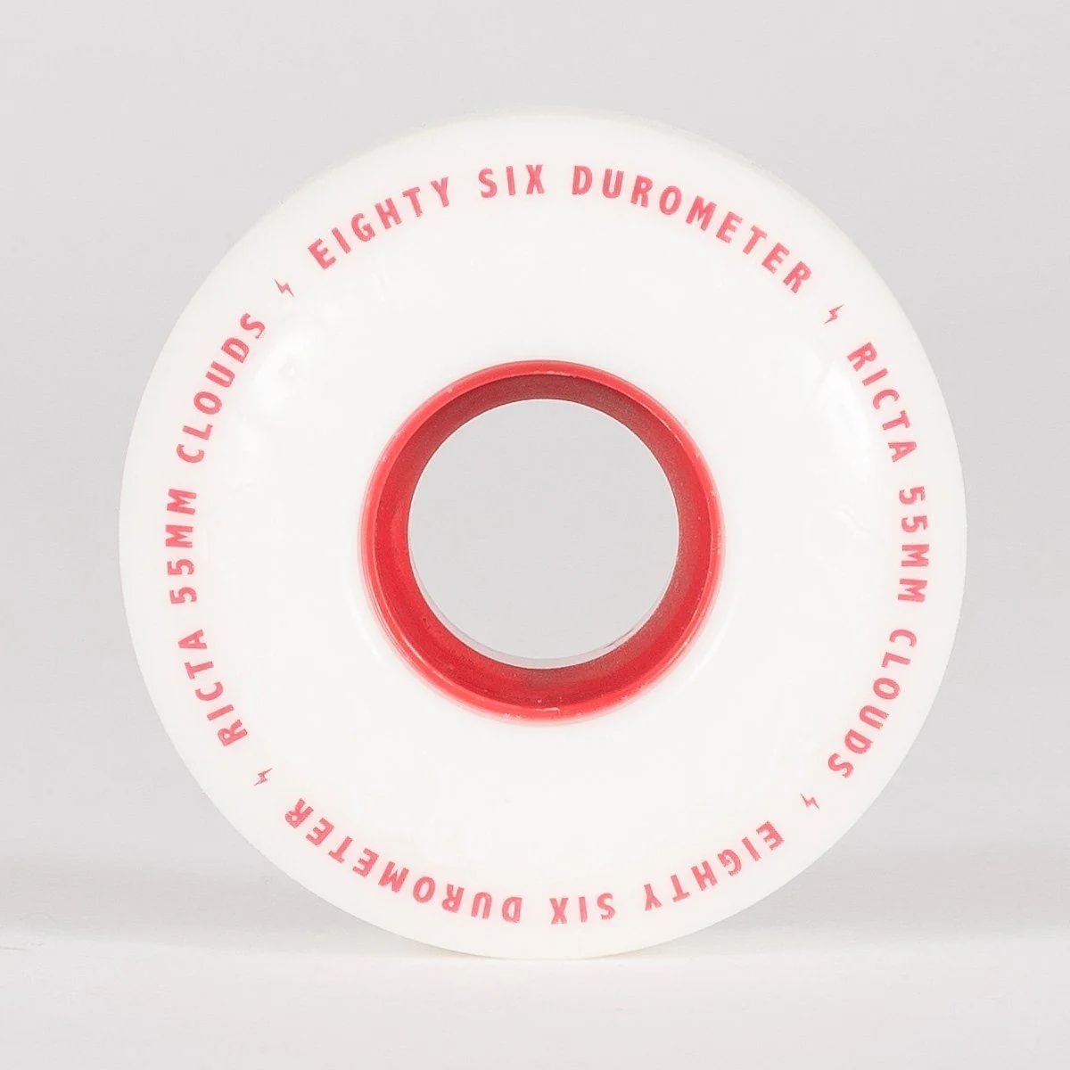 Ricta Clouds 86a Skateboard Wheels White/Red 55mm - Image 2