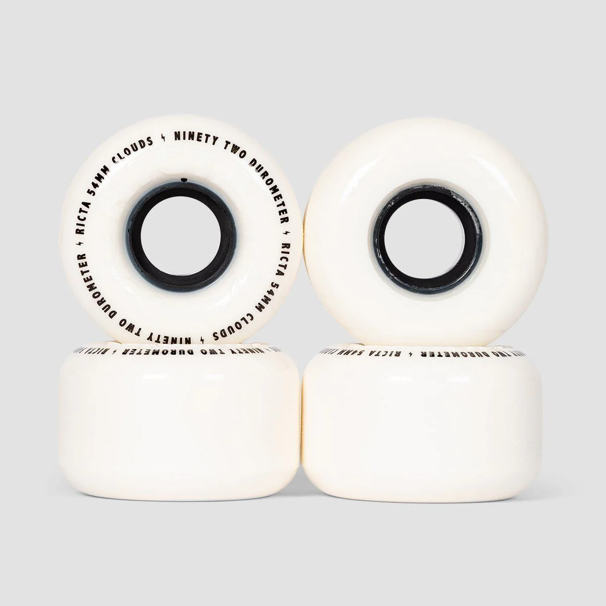 Ricta Clouds 92a Skateboard Wheels White/Black 54mm