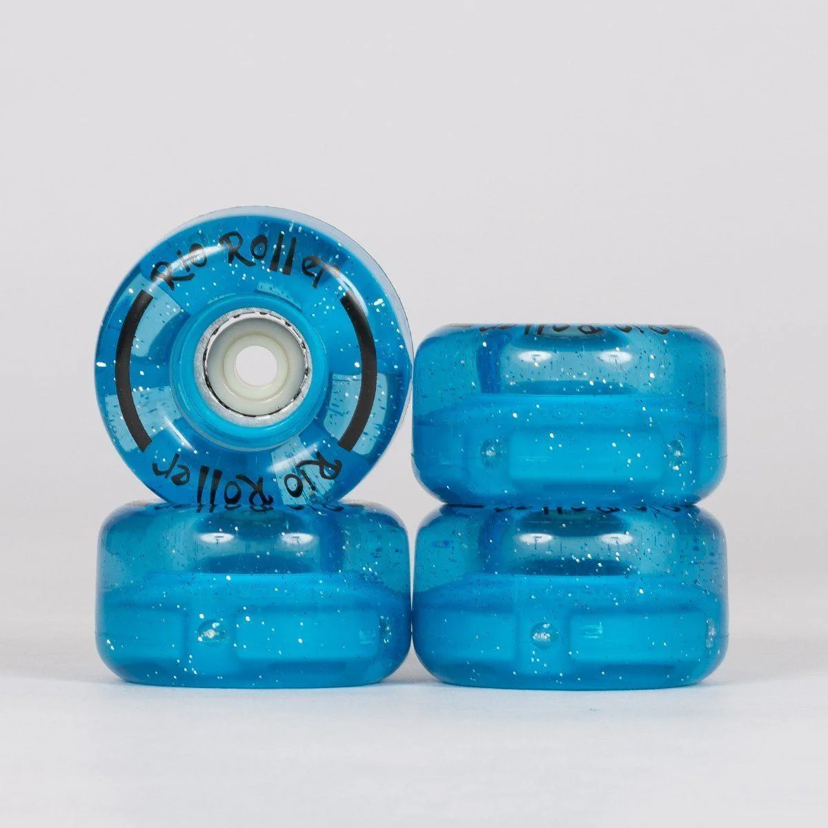 Rio Roller Light Up Wheels x4 Blue Glitter 54mm