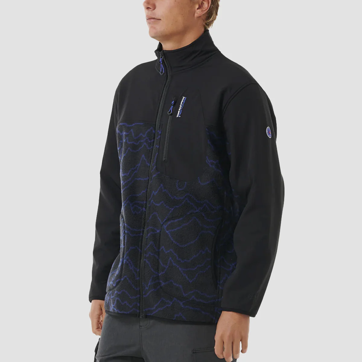 Rip Curl Anti Series Search Zip Fleece Jacket Black/Berry - Image 2