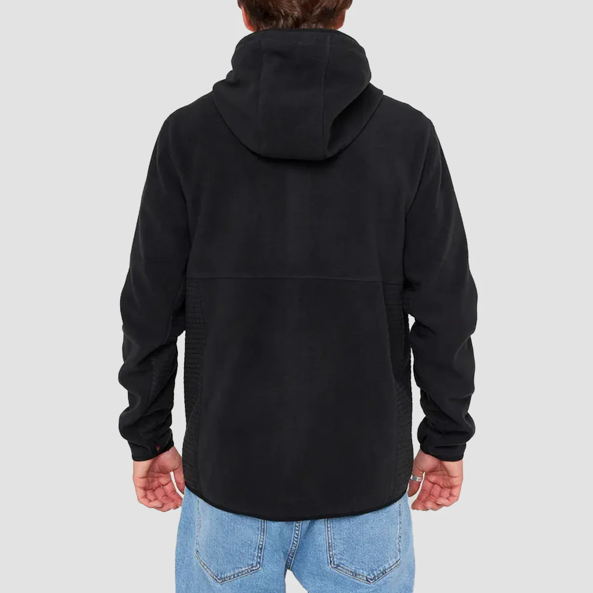 Rip Curl Departed Polar Fleece Zip Hoodie Black - Image 2