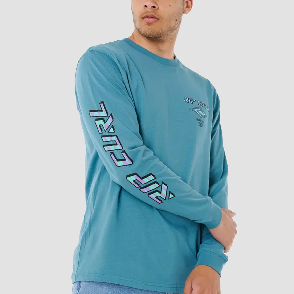 Rip Curl Fade Out Icon Longsleeve T-Shirt Storm Blue - Image 2