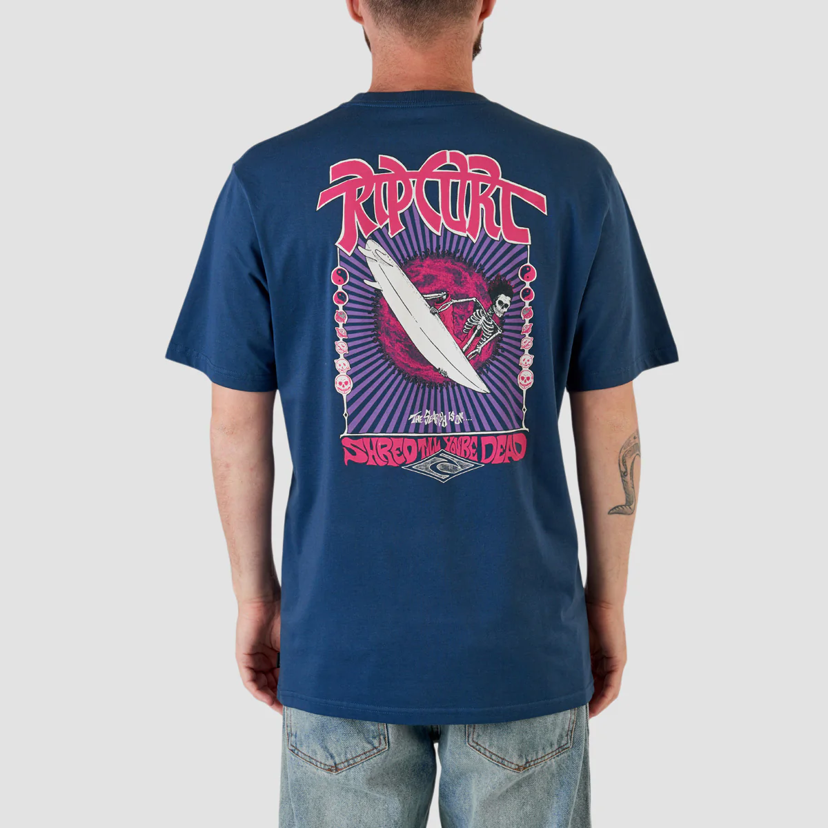 Rip Curl Shred Till Dead T-Shirt Washed Navy - Image 2