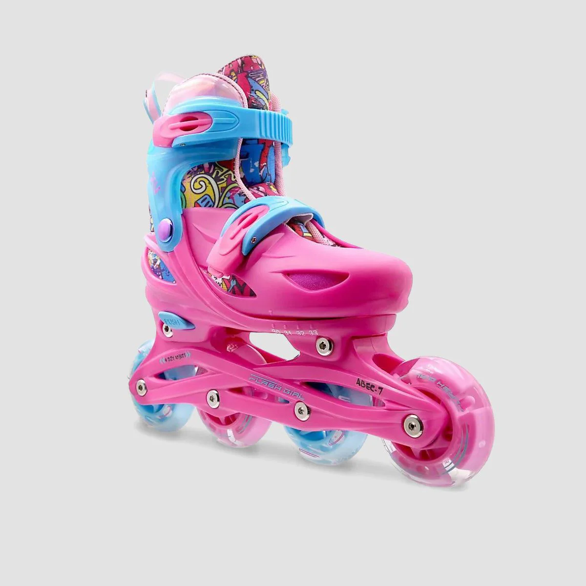 Roces Ply Flash Girl Inline Skates Fuchsia/Sky Blue - Kids - Image 2