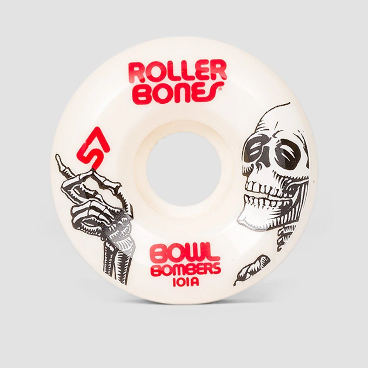 Rollerbones Bowl Bombers 101a Quad Wheels x8 White 57mm - Image 2