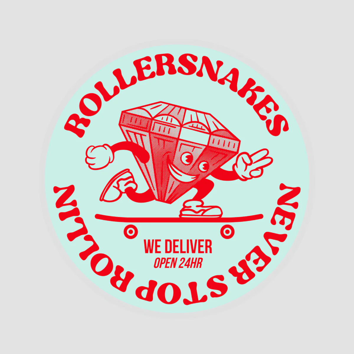 Rollersnakes Ruby Guy Sticker 100mm