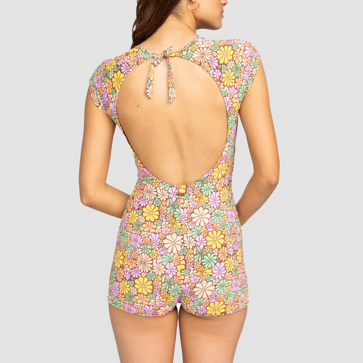 Roxy All About Sol Short Sleeve One-Piece Swimsuit Root Beer All About Sol Mini - Womens - Image 2