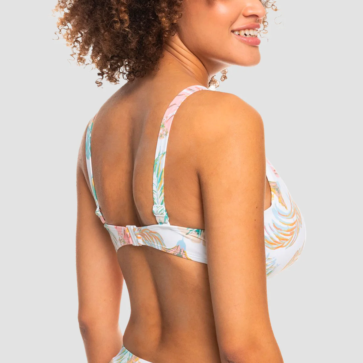 Roxy Beach Classics Underwired D-Cup Bikini Top Bright White S Lilac - Womens - Image 2
