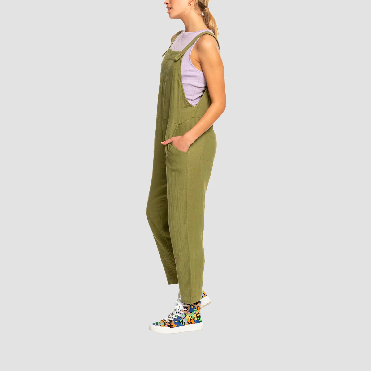 Roxy Beachside Love Strappy Jumpsuit Loden Green - Womens - Image 3