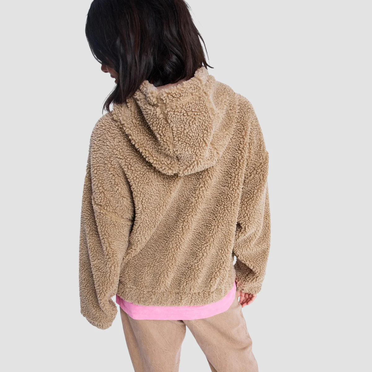 Roxy City Track Oversized Fleece Jacket Woodsmoke - Womens - Image 2