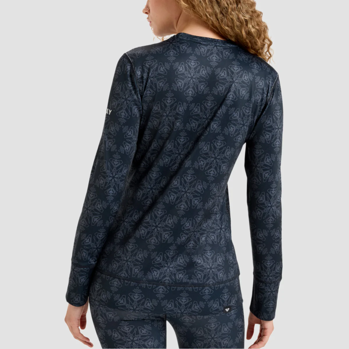 Roxy Daybreak Brushed Baselayer Longsleeve T-Shirt True Black Snowflakes - Womens - Image 2
