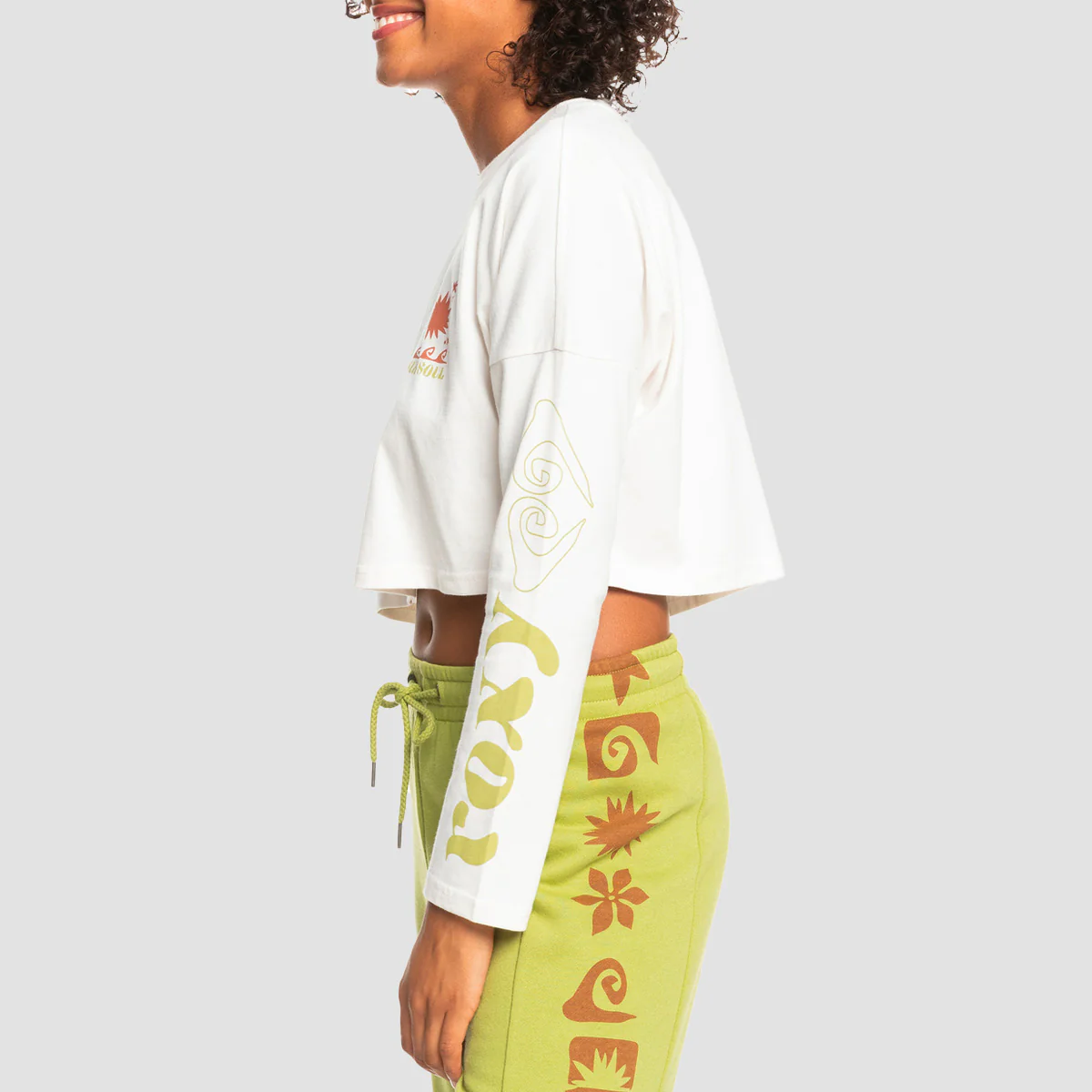 Roxy Desire Love A Cropped Longsleeve T-Shirt Snow White - Womens - Image 2
