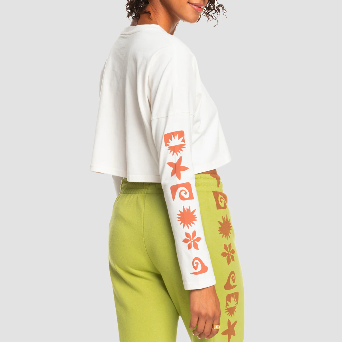 Roxy Desire Love A Cropped Longsleeve T-Shirt Snow White - Womens - Image 3