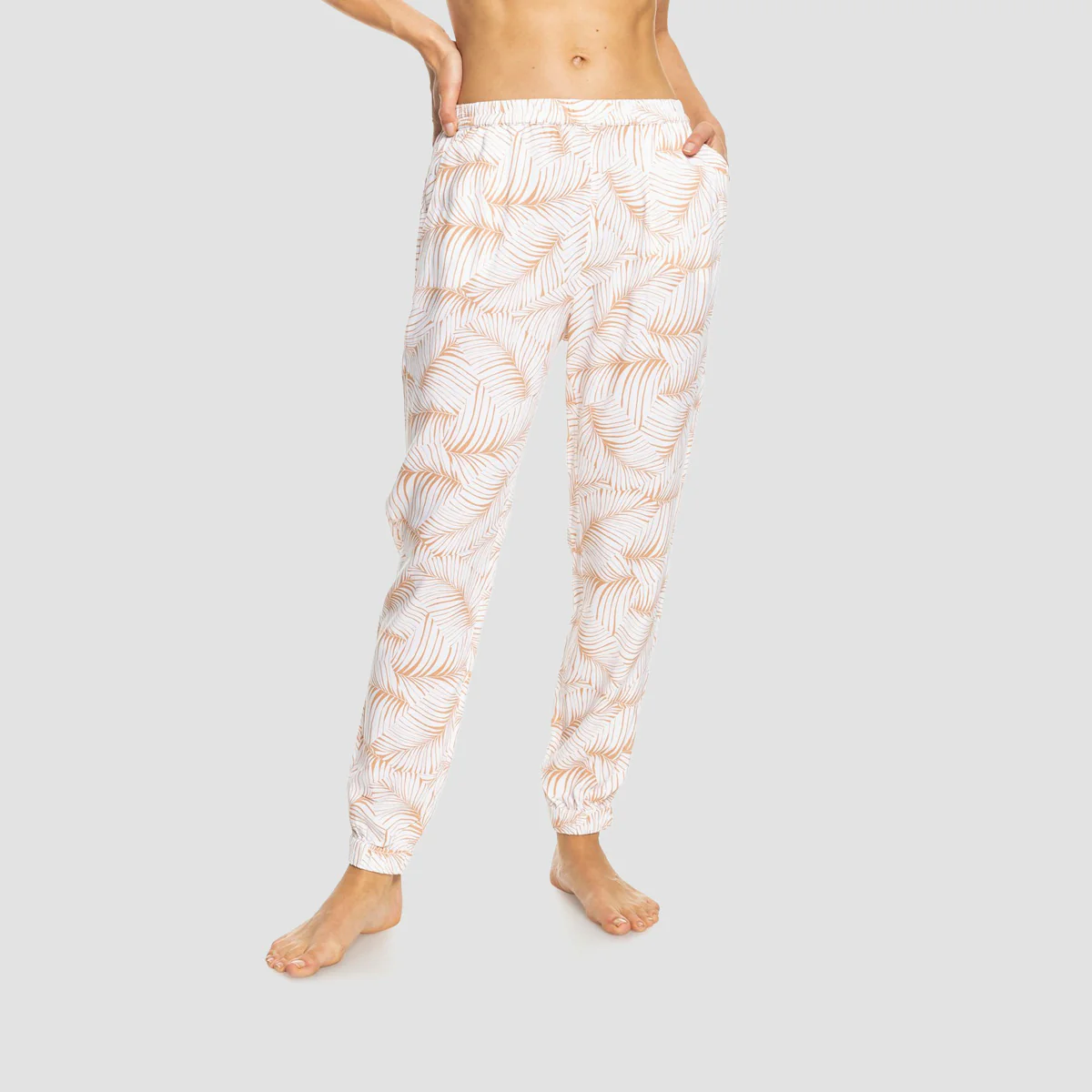 Roxy Easy Peasy Trousers Toast S Palm Tree - Womens