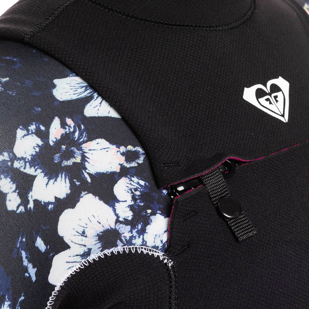Roxy Elite 4/3mm Chest Zip Wetsuit True Black Black Flowers - Womens - Image 3
