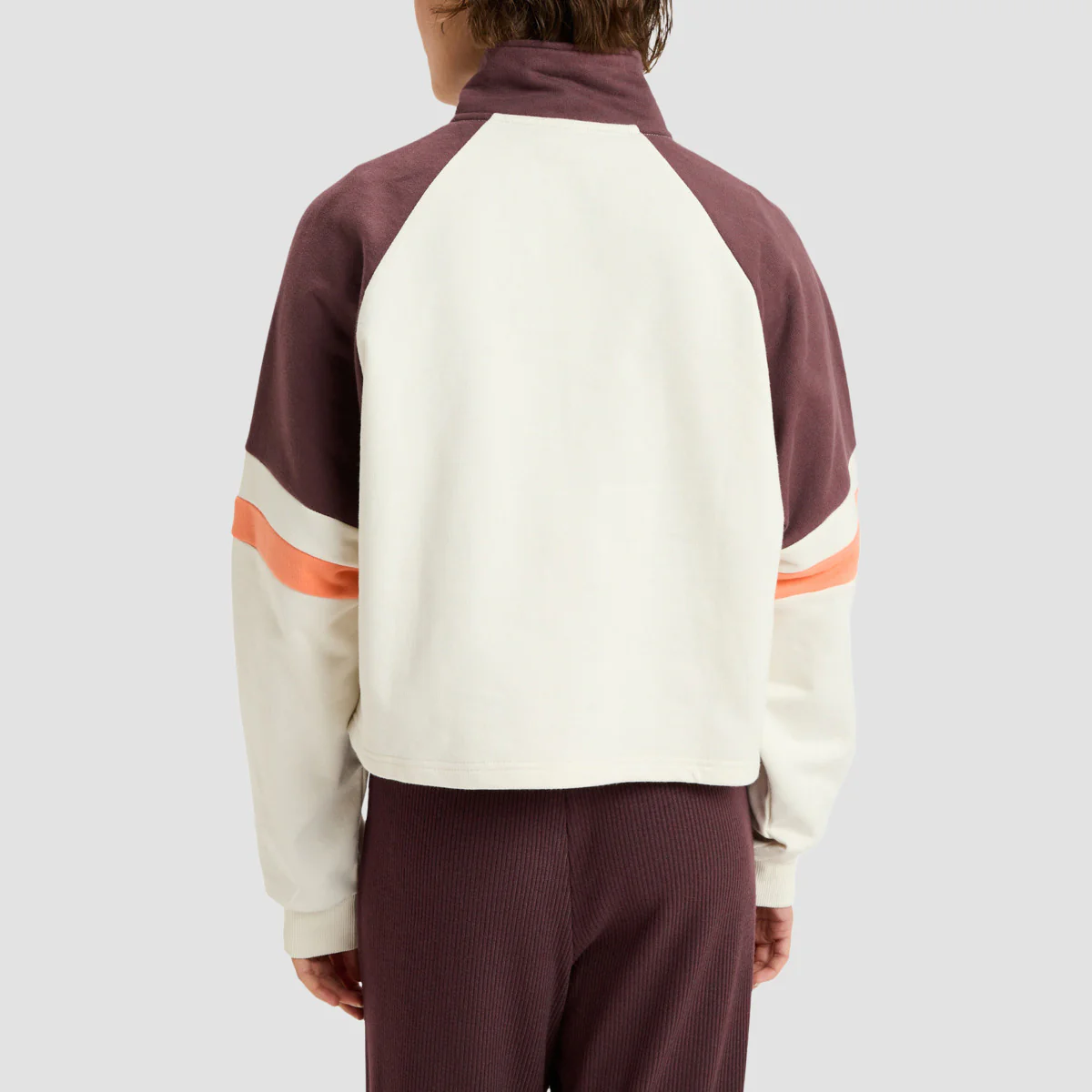Roxy Essential Energy Boxy Crop Half Zip Sweatshirt Whisper White - Womens - Image 2