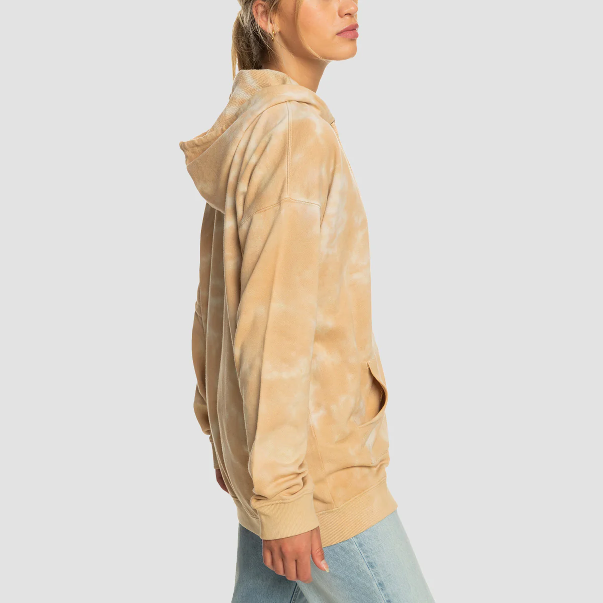 Roxy Fools Gold Tie Dye Zip Hoodie Beige Crystal Wash - Womens - Image 2