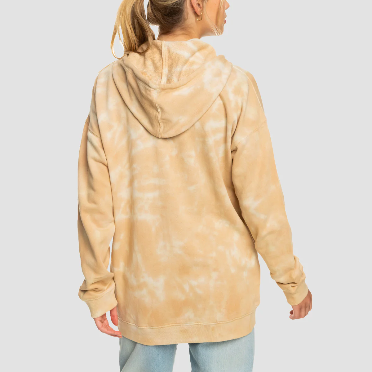 Roxy Fools Gold Tie Dye Zip Hoodie Beige Crystal Wash - Womens - Image 3
