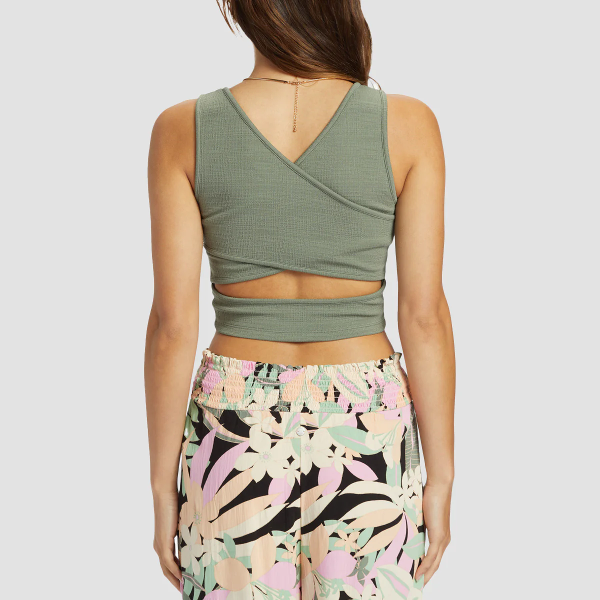 Roxy Good Keepsake Vest Crop Top Agave Green - Womens - Image 2