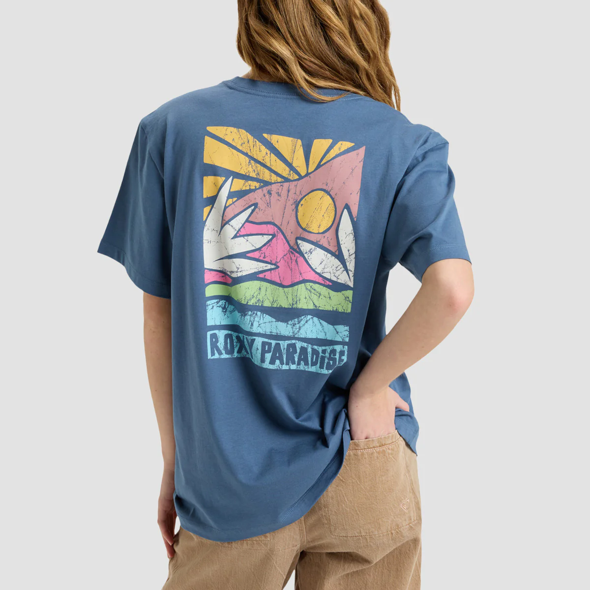 Roxy Hangloose Poster T-Shirt Vintage Indigo - Womens - Image 2