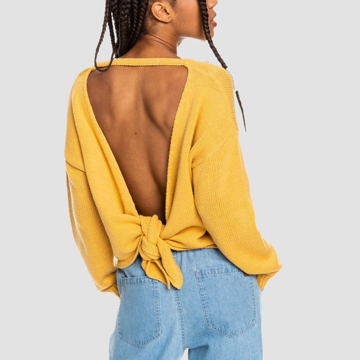 Roxy Heavy Love Open Back Sweatshirt Ochre - Womens - Image 2