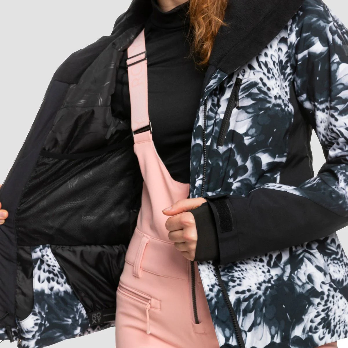 Roxy Jet Ski Premium 15K Snow Jacket True Black Future Flower - Womens - Image 3