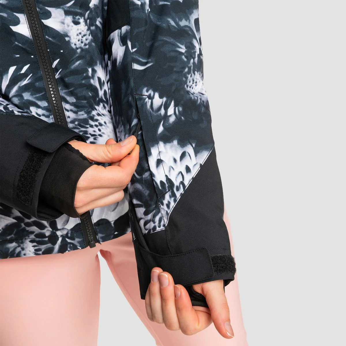 Roxy Jet Ski Premium 15K Snow Jacket True Black Future Flower - Womens - Image 4