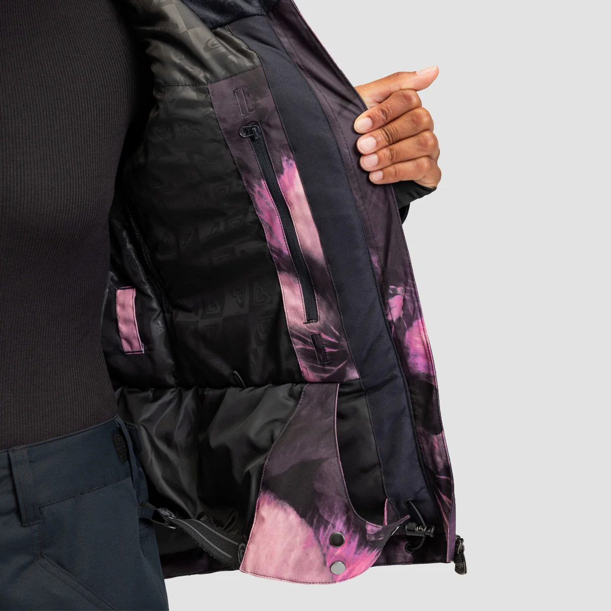 Roxy Jet Ski Premium 15K Snow Jacket True Black Pansy Pansy - Womens - Image 4
