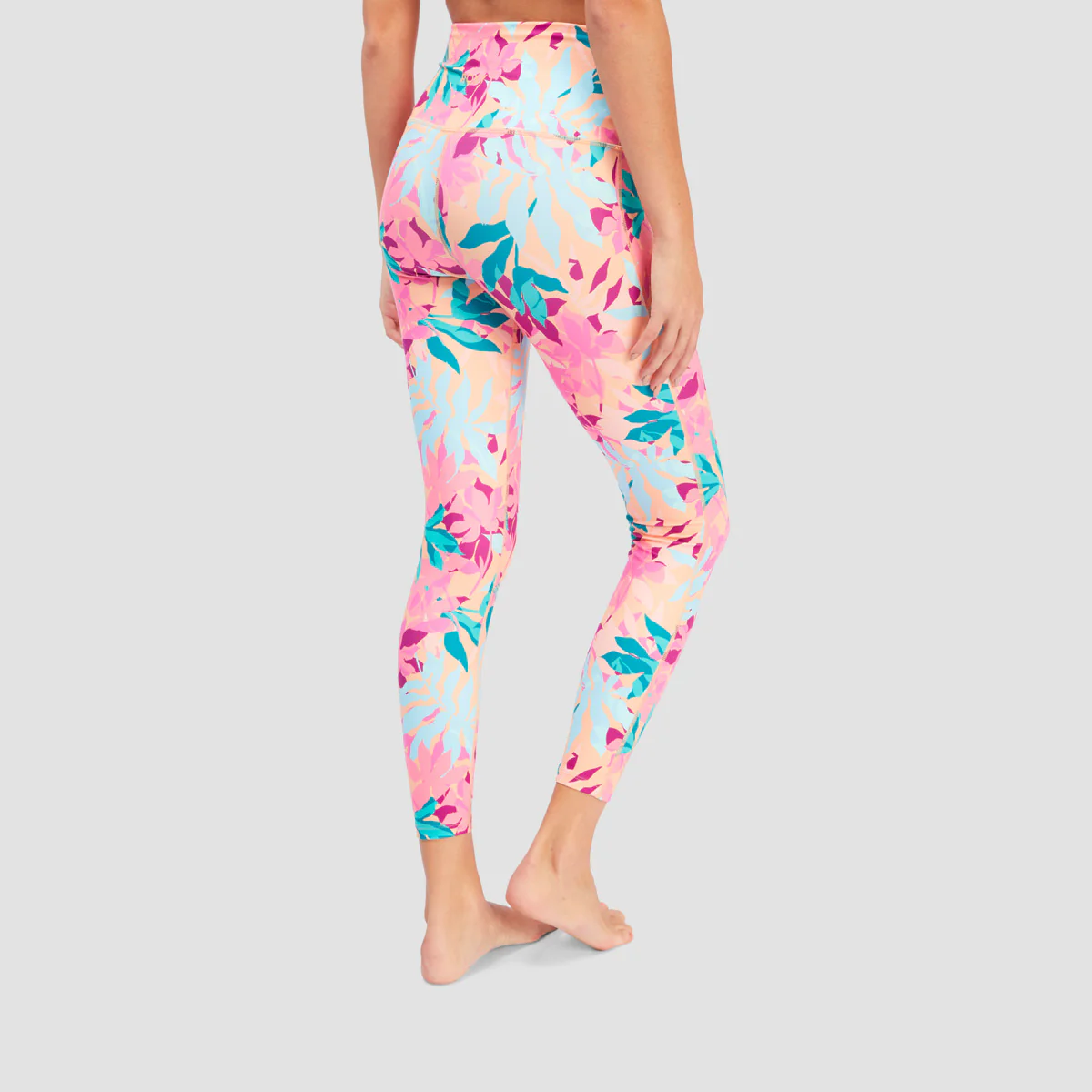 Roxy Kaileo Sports Leggings Canteloupe Tropi Palm - Womens - Image 2