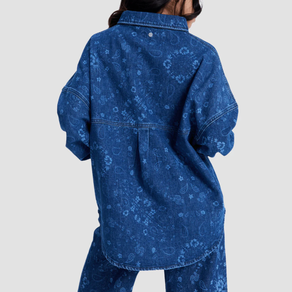 Roxy Kick Back Washed Denim Longsleeve Shirt Ocean Blue - Womens - Image 2
