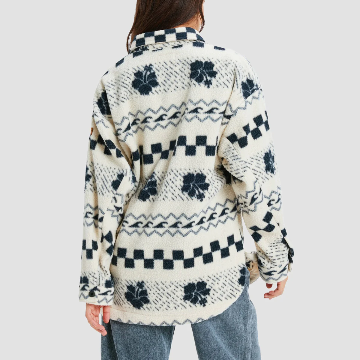 Roxy Morning Crush Shacket Fleece Jacket Parchment Morning Crush - Womens - Image 2