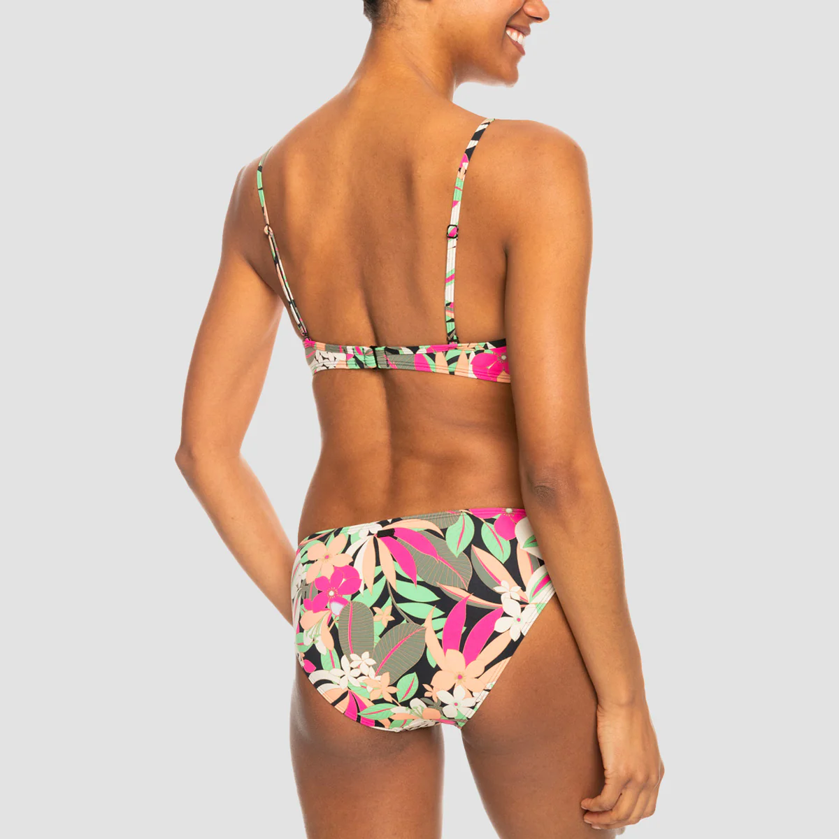 Roxy Printed Beach Classics Wrap Two-Piece Bikini Set Anthracite Palm Song Swim - Womens - Image 2