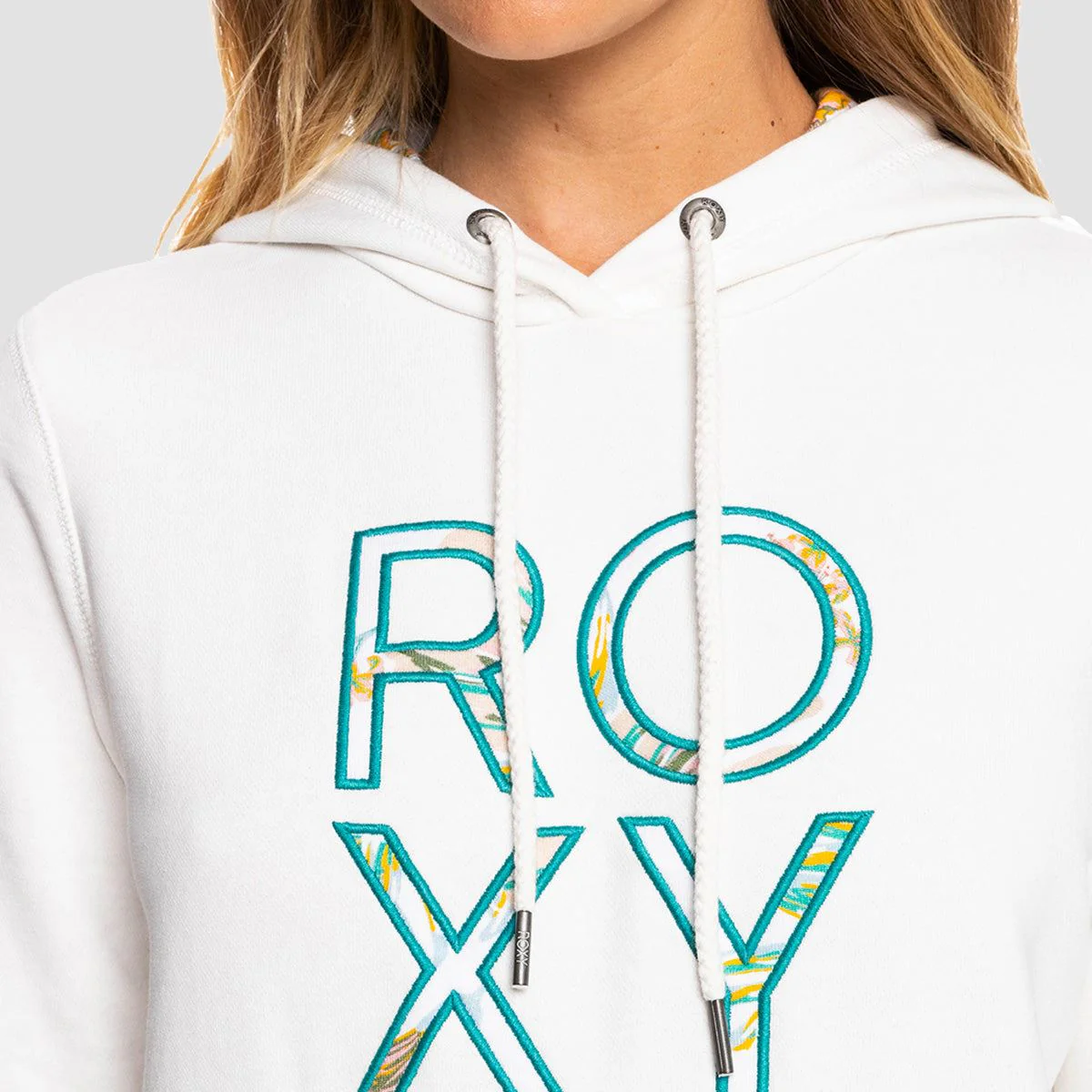 Roxy Right On Time Pullover Hoodie Snow White - Womens - Image 2