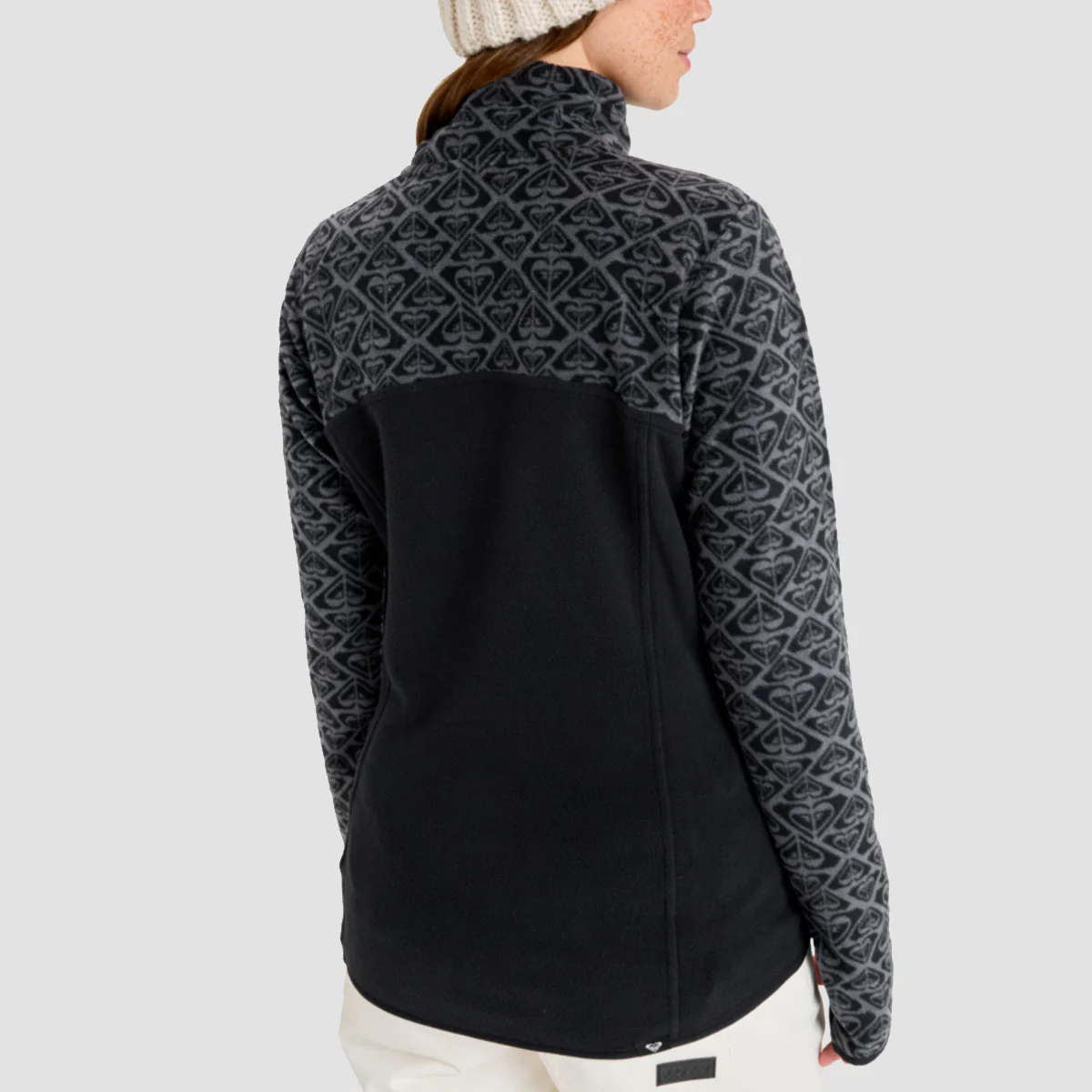 Roxy Sayna Mid Layer Snow Half Zip Sweatshirt True Black Roxygram Tonal - Womens - Image 2