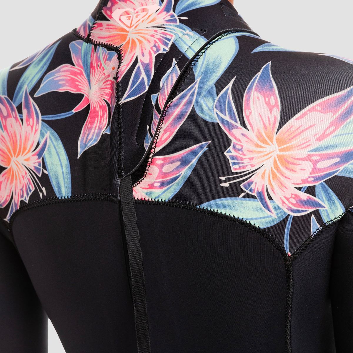 Roxy Swell Series 4/3mm Back Zip Wetsuit Anthracite Paradise Found S - Womens - Image 3
