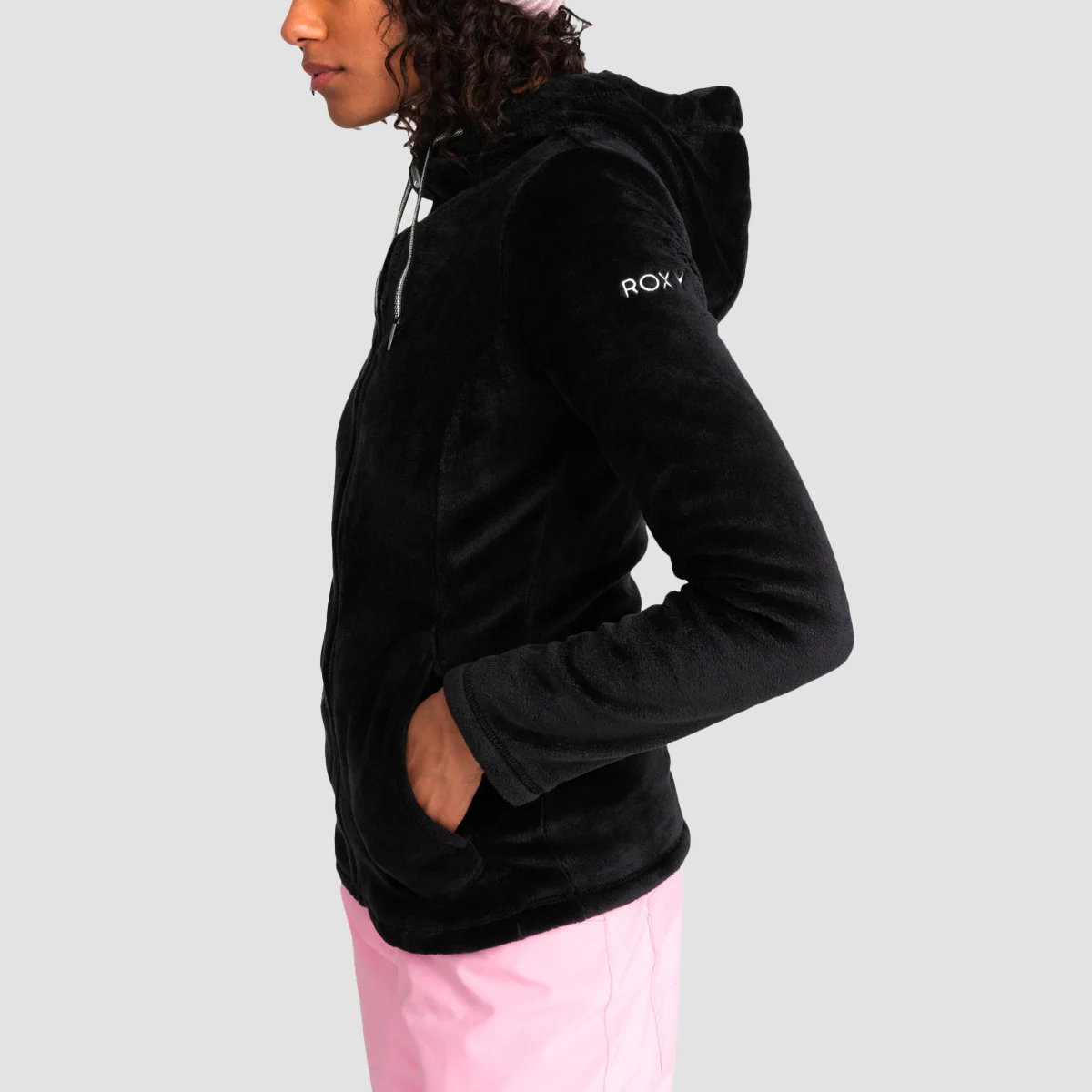 Roxy Tundra Snow Fleece Zip Hoodie True Black - Womens - Image 2