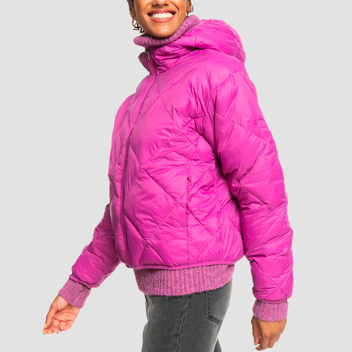 Roxy Wind Swept Packable Padded Jacket Vivid Viola - Womens - Image 2