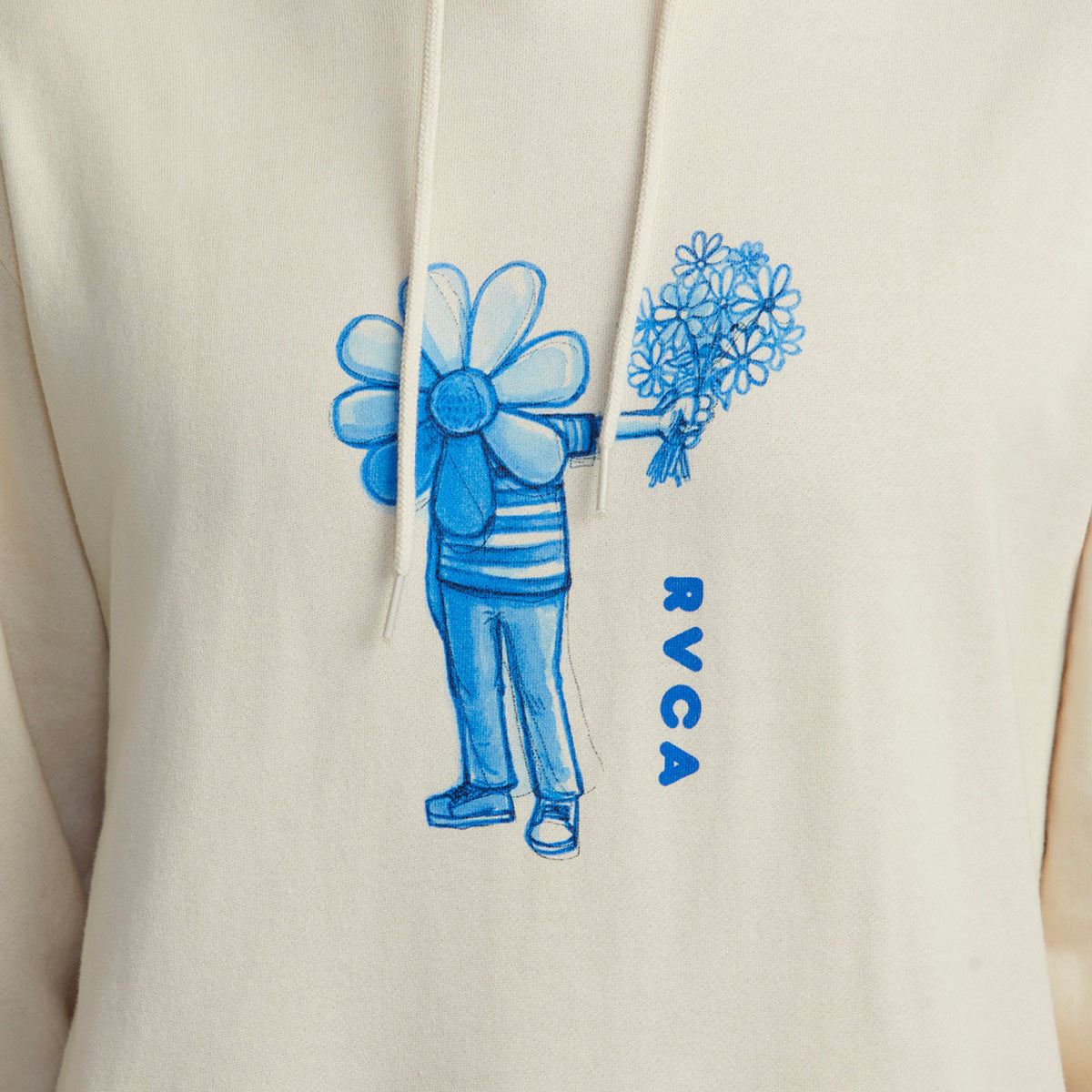 RVCA Andrew Pommier Flower Friend Pullover Hoodie Latte - Image 2