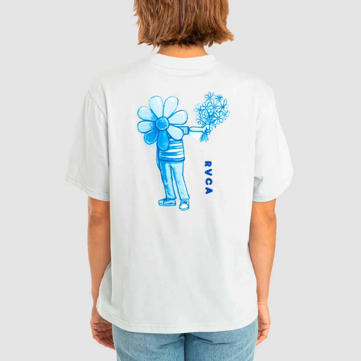RVCA Andrew Pommier Flower Friend T-Shirt Sea Spray - Womens - Image 2