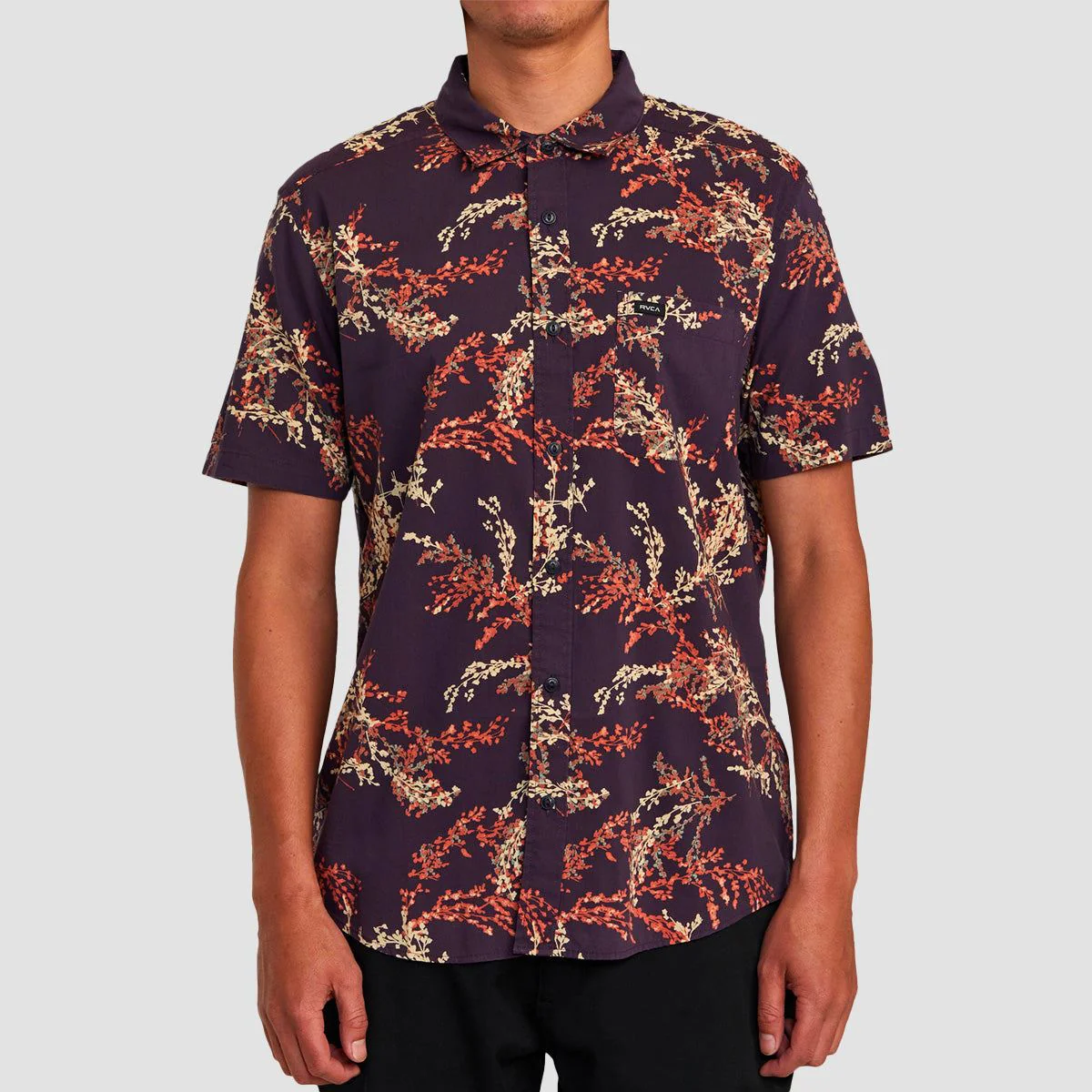RVCA Anytime Short Sleeve Shirt Midnight Navy