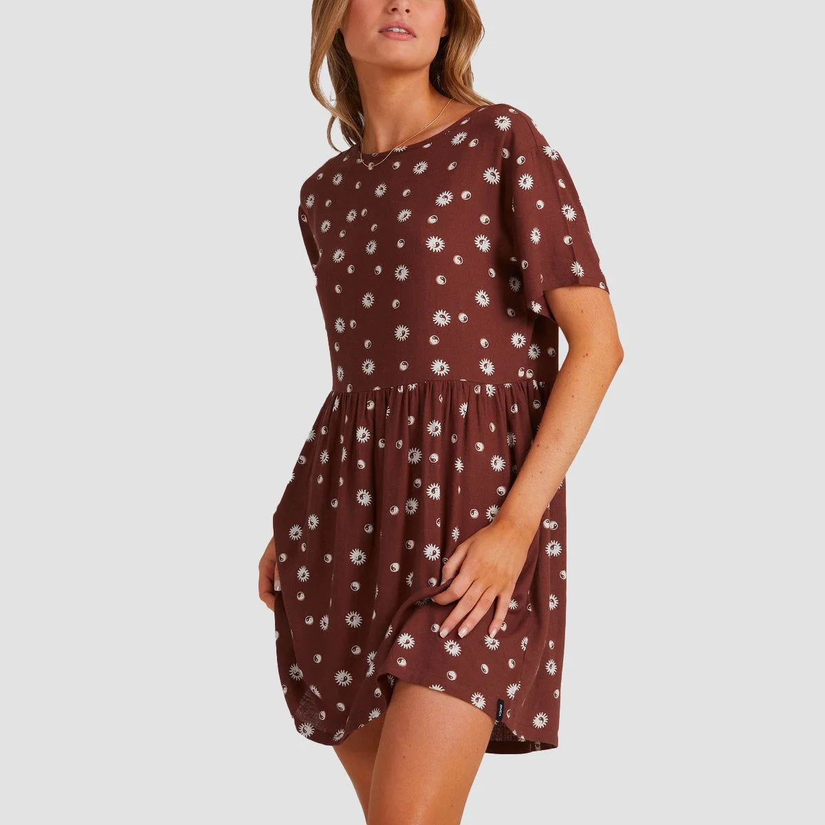 RVCA Balance Act Babydoll Dress Cappuccino - Womens