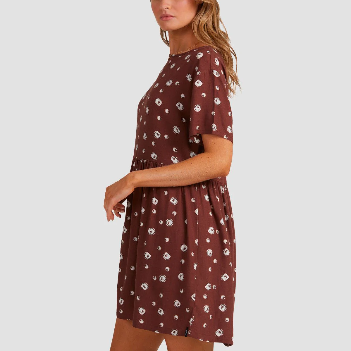 RVCA Balance Act Babydoll Dress Cappuccino - Womens - Image 2